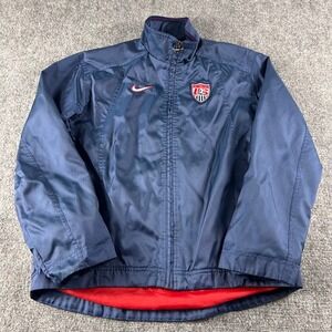 Vintage Nike Jacket Womens Small 4-6 Navy Blue US Soccer Federation Full Zip USA